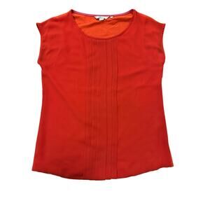 Boden red pleated front blouse US size 4